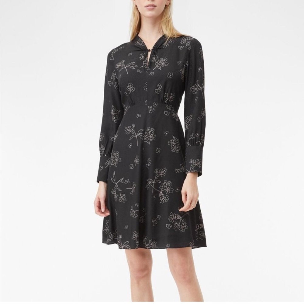 Rebecca Taylor Black and Cream Floral Dress